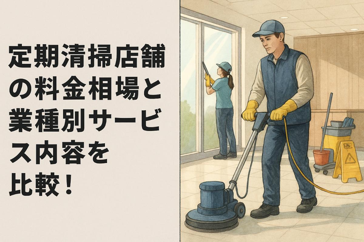 定期清掃店舗の料金相場と業種別サービス内容を比較！プロが教える清掃 